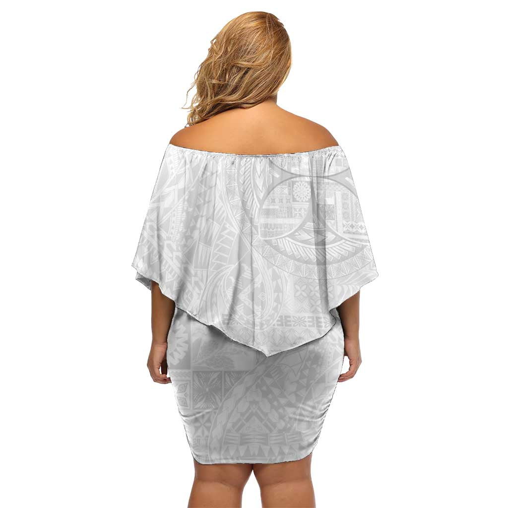 Samoan Culture-Lotu Tamaiti Family Matching Off Shoulder Short Dress and Hawaiian Shirt Siapo and Polynesian Art Tattoos LT03 - Polynesian Pride