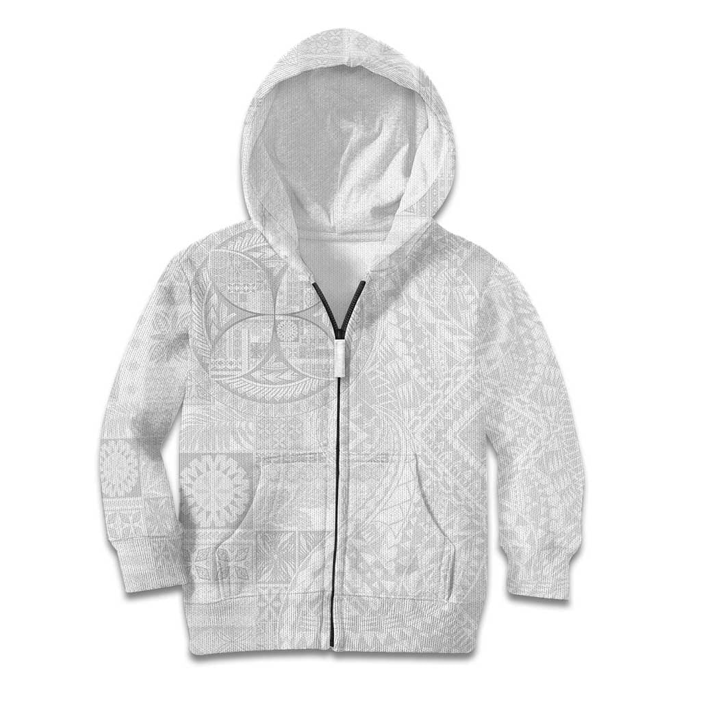 Samoan Culture-Lotu Tamaiti Kid Hoodie Siapo and Polynesian Art Tattoos LT03 Zip Hoodie White - Polynesian Pride