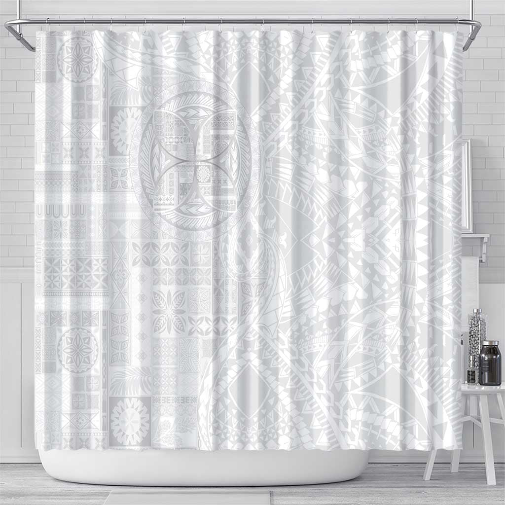 Samoan Culture-Lotu Tamaiti Shower Curtain Siapo and Polynesian Art Tattoos - Polynesian Pride