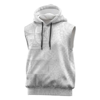 Samoan Culture-Lotu Tamaiti Sleeveless Hoodie Siapo and Polynesian Art Tattoos LT03 White - Polynesian Pride