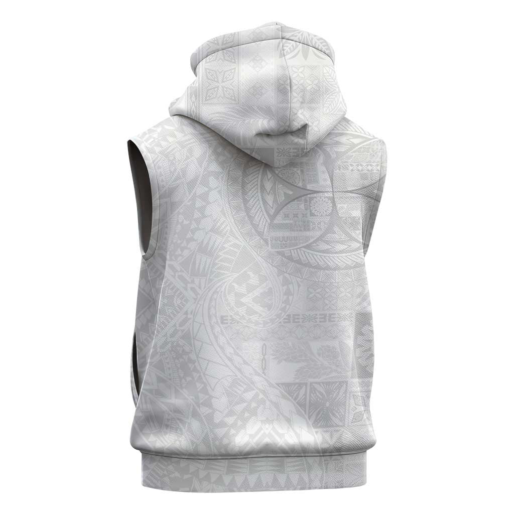 Samoan Culture-Lotu Tamaiti Sleeveless Zip Hoodie Siapo and Polynesian Art Tattoos LT03 - Polynesian Pride