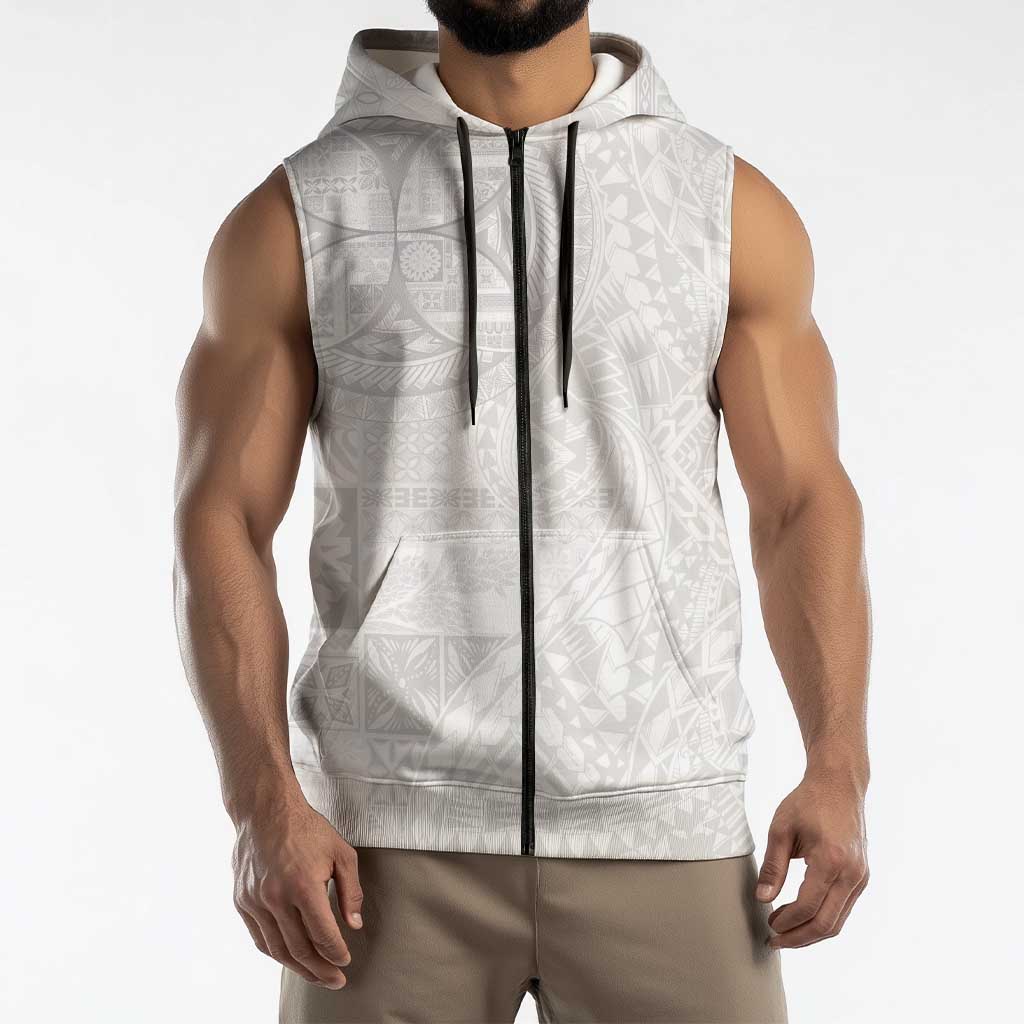 Samoan Culture-Lotu Tamaiti Sleeveless Zip Hoodie Siapo and Polynesian Art Tattoos LT03 - Polynesian Pride