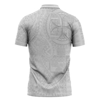 Samoan Culture-Lotu Tamaiti Zipper Polo Shirt Siapo and Polynesian Art Tattoos LT03 - Polynesian Pride