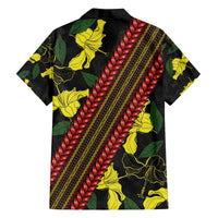 Samoan Culture Family Matching Puletasi and Hawaiian Shirt Hibiscus and Ula Fala with Tapa Pattern Black Color LT03 - Polynesian Pride