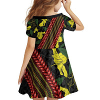 Samoan Culture Family Matching Tank Maxi Dress and Hawaiian Shirt Hibiscus and Ula Fala with Tapa Pattern Black Color LT03 - Polynesian Pride