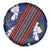 Samoan Culture Spare Tire Cover Hibiscus and Ula Fala with Tapa Pattern Blue Color
