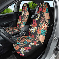 Hawaiian Hibiscus and Tropical Leaves Car Seat Cover Patchwork Grunge Abstract Vintage Style LT03 - Polynesian Pride