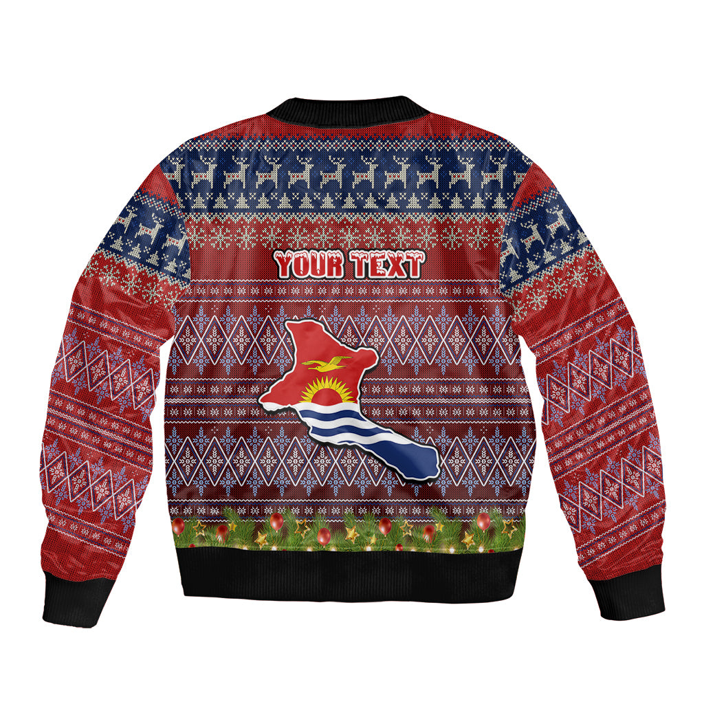 personalised-kiribati-christmas-bomber-jacket-coat-of-arms-and-map-beautiful-merry-xmas-snowflake