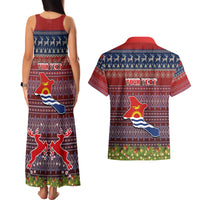 Personalised Kiribati Christmas Couples Matching Tank Maxi Dress and Hawaiian Shirt Coat of Arms and Map Beautiful Merry Xmas Snowflake LT03 - Polynesian Pride