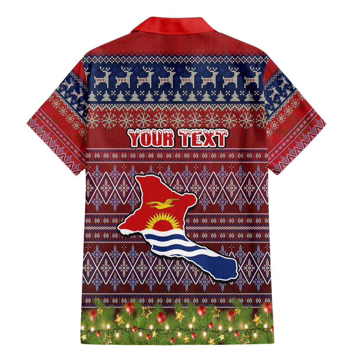 Personalised Kiribati Christmas Family Matching Mermaid Dress and Hawaiian Shirt Coat of Arms and Map Beautiful Merry Xmas Snowflake LT03 - Polynesian Pride