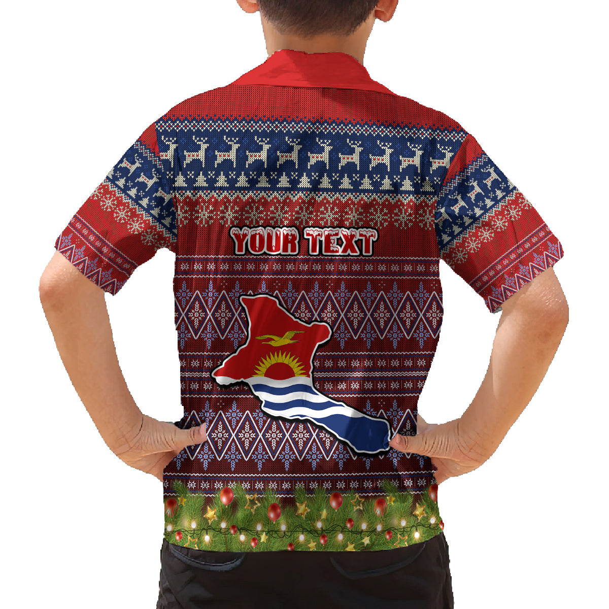Personalised Kiribati Christmas Family Matching Off Shoulder Maxi Dress and Hawaiian Shirt Coat of Arms and Map Beautiful Merry Xmas Snowflake LT03 - Polynesian Pride