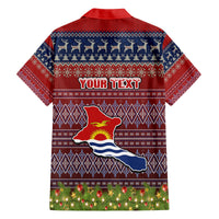 Personalised Kiribati Christmas Family Matching Off Shoulder Short Dress and Hawaiian Shirt Coat of Arms and Map Beautiful Merry Xmas Snowflake LT03 - Polynesian Pride
