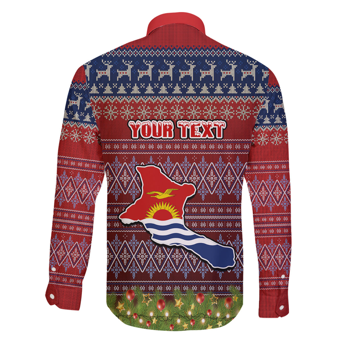 Personalised Kiribati Christmas Family Matching Off Shoulder Short Dress and Hawaiian Shirt Coat of Arms and Map Beautiful Merry Xmas Snowflake LT03 - Polynesian Pride