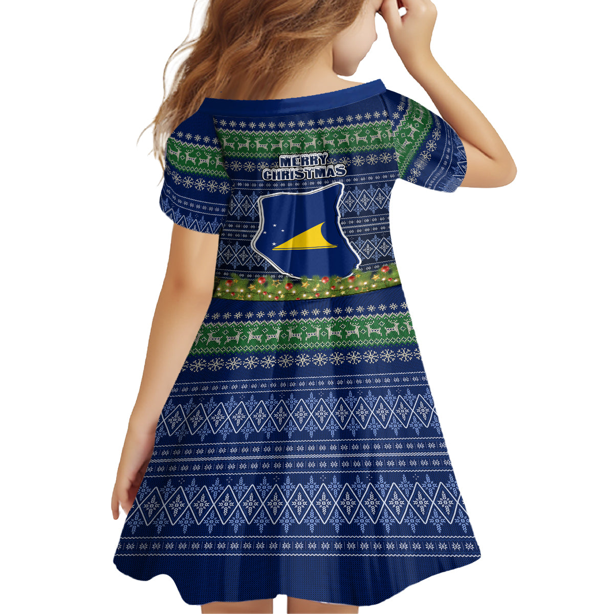 Tokelau Christmas Family Matching Long Sleeve Bodycon Dress and Hawaiian Shirt Coat of Arms and Map Beautiful Merry Xmas Snowflake LT03 - Polynesian Pride