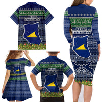 Tokelau Christmas Family Matching Long Sleeve Bodycon Dress and Hawaiian Shirt Coat of Arms and Map Beautiful Merry Xmas Snowflake LT03 - Polynesian Pride