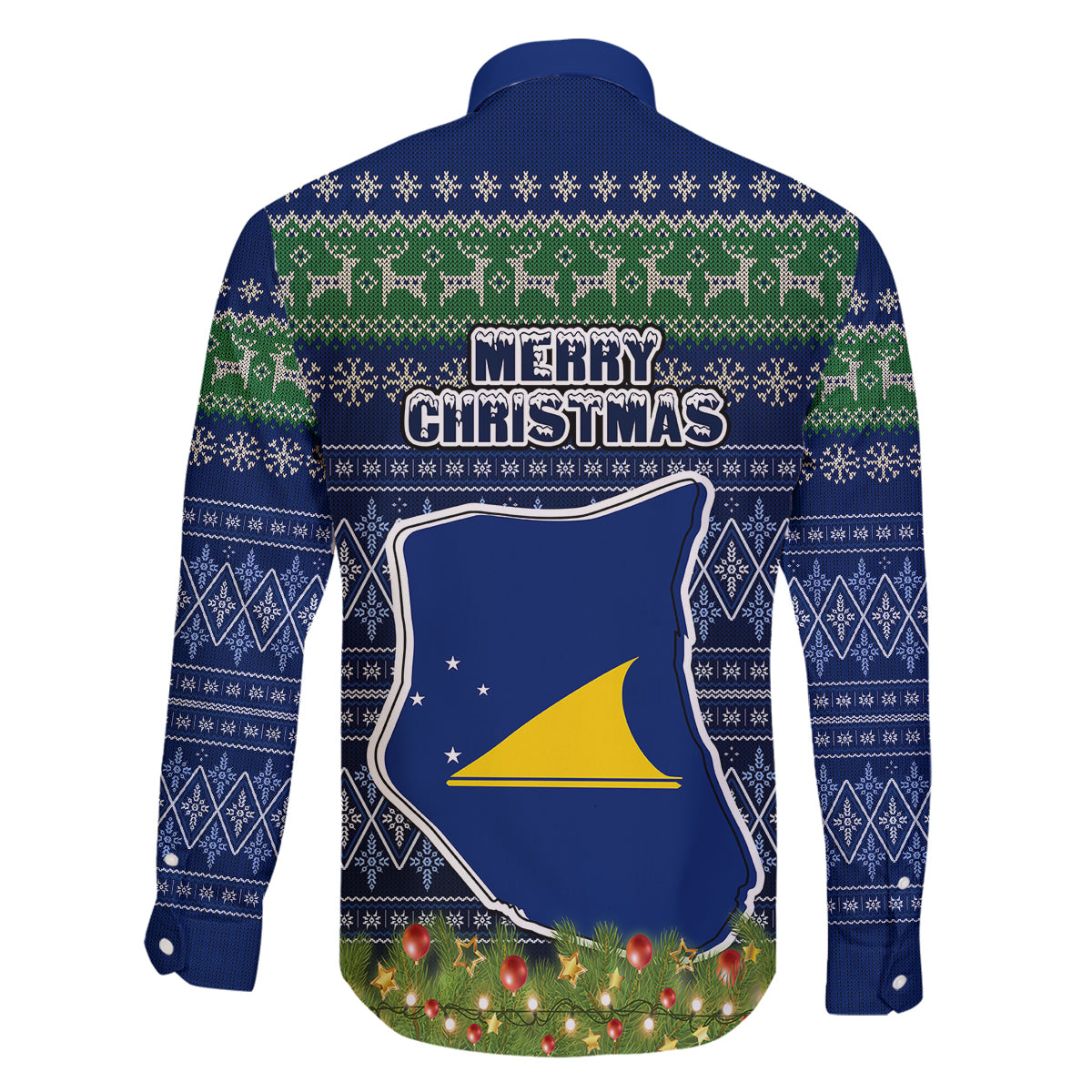 Tokelau Christmas Family Matching Mermaid Dress and Hawaiian Shirt Coat of Arms and Map Beautiful Merry Xmas Snowflake LT03 - Polynesian Pride