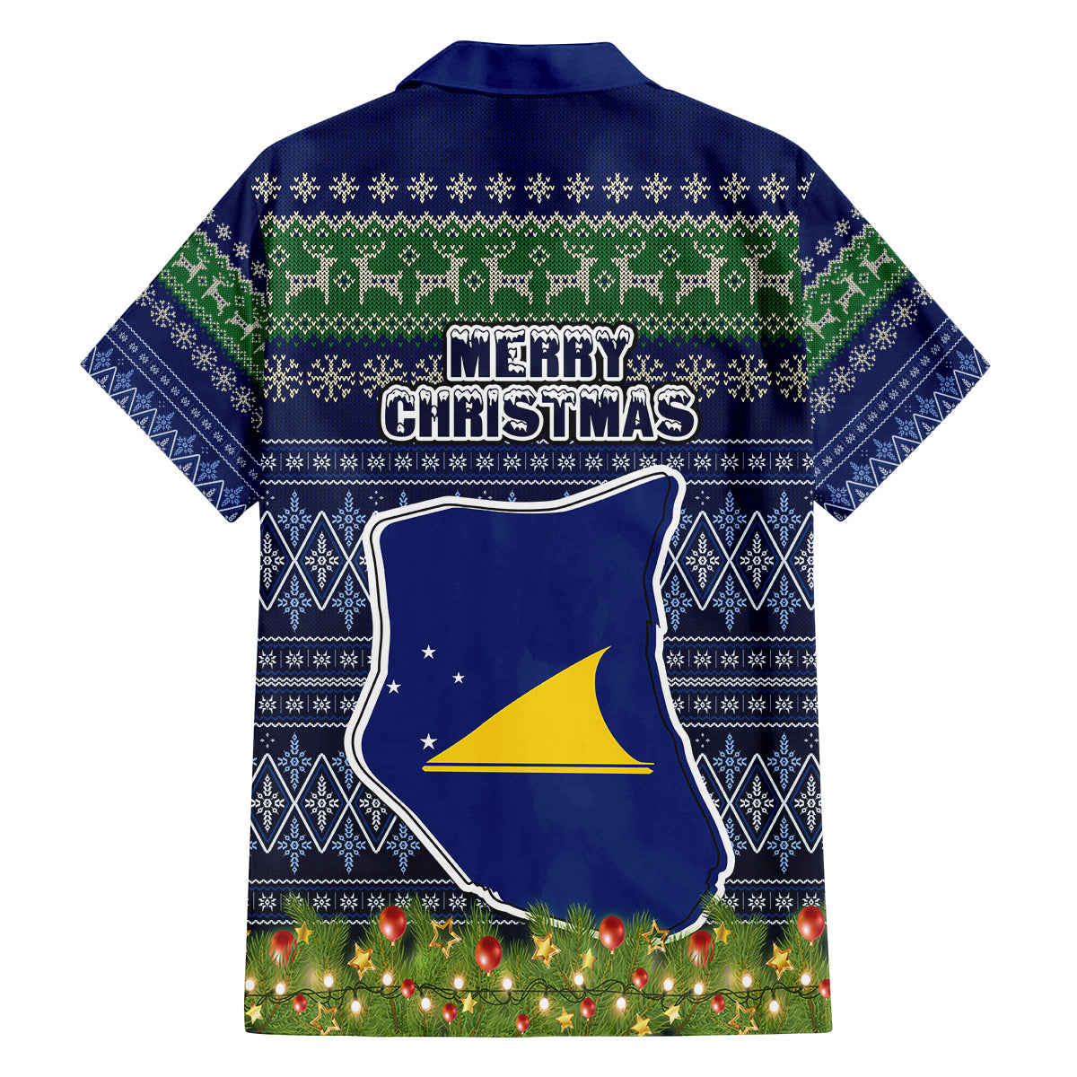 Tokelau Christmas Family Matching Off Shoulder Short Dress and Hawaiian Shirt Coat of Arms and Map Beautiful Merry Xmas Snowflake LT03 - Polynesian Pride