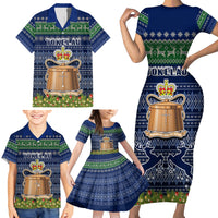 Tokelau Christmas Family Matching Short Sleeve Bodycon Dress and Hawaiian Shirt Coat of Arms and Map Beautiful Merry Xmas Snowflake LT03 - Polynesian Pride