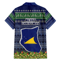 Tokelau Christmas Family Matching Short Sleeve Bodycon Dress and Hawaiian Shirt Coat of Arms and Map Beautiful Merry Xmas Snowflake LT03 - Polynesian Pride