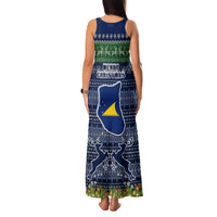Tokelau Christmas Family Matching Tank Maxi Dress and Hawaiian Shirt Coat of Arms and Map Beautiful Merry Xmas Snowflake LT03 - Polynesian Pride