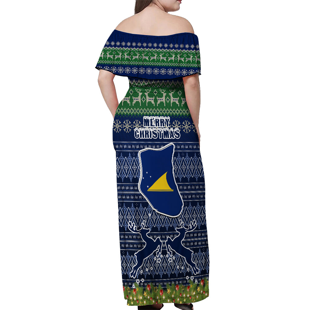 tokelau-christmas-off-shoulder-maxi-dress-coat-of-arms-and-map-beautiful-merry-xmas-snowflake