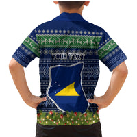 Personalised Tokelau Christmas Family Matching Mermaid Dress and Hawaiian Shirt Coat of Arms and Map Beautiful Merry Xmas Snowflake LT03 - Polynesian Pride