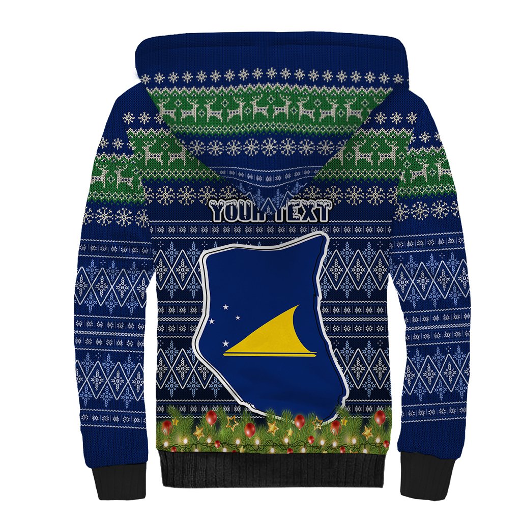 personalised-tokelau-christmas-sherpa-hoodie-coat-of-arms-and-map-beautiful-merry-xmas-snowflake