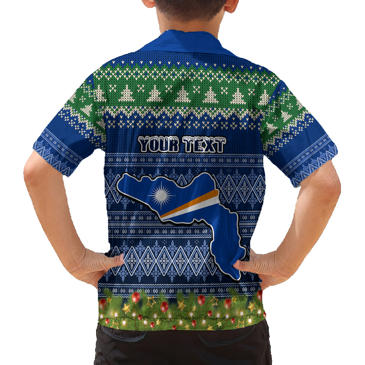 Personalised Marshall Islands Christmas Family Matching Long Sleeve Bodycon Dress and Hawaiian Shirt Coat of Arms and Map Beautiful Merry Xmas Snowflake LT03 - Polynesian Pride