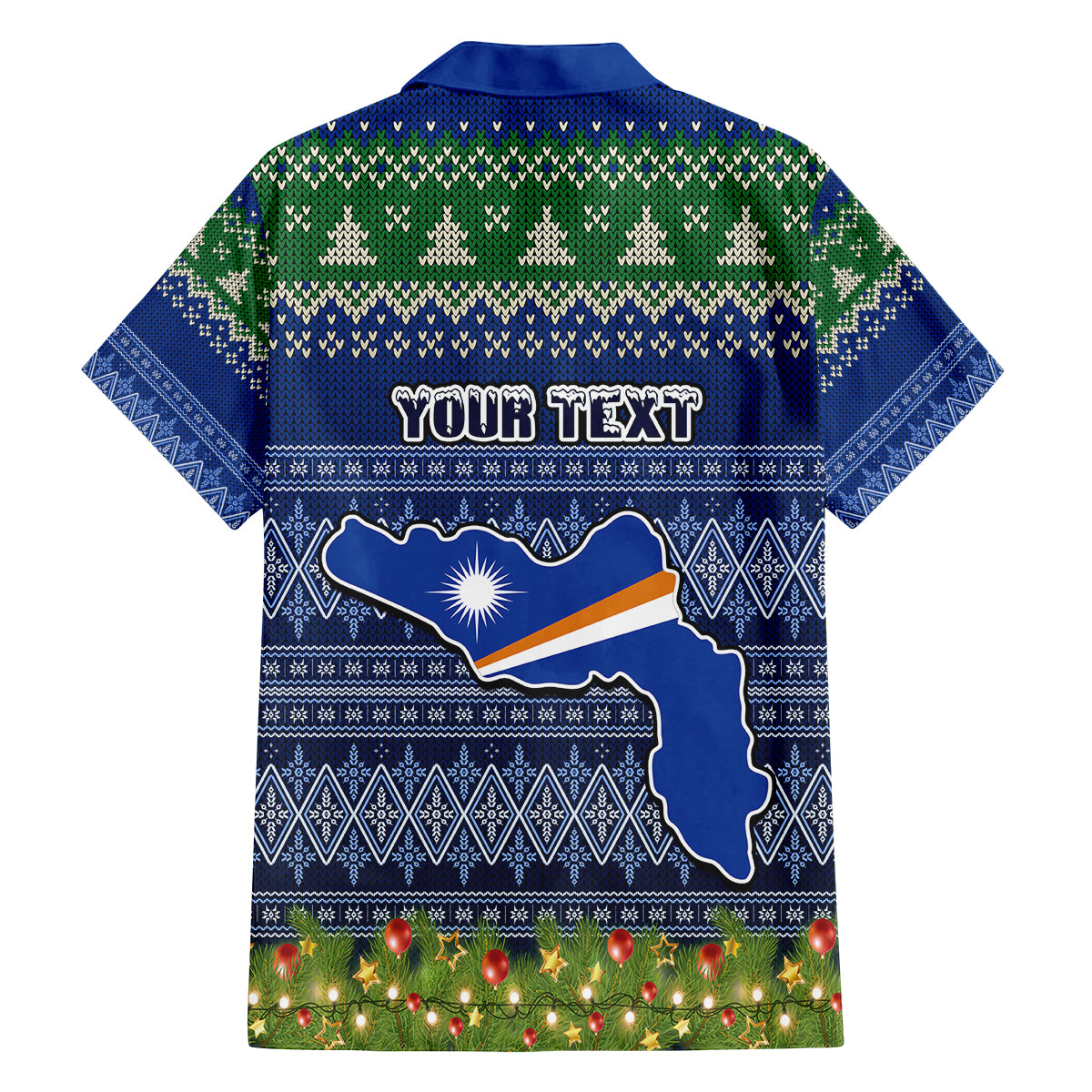 Personalised Marshall Islands Christmas Family Matching Long Sleeve Bodycon Dress and Hawaiian Shirt Coat of Arms and Map Beautiful Merry Xmas Snowflake LT03 - Polynesian Pride