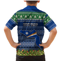 Personalised Marshall Islands Christmas Family Matching Mermaid Dress and Hawaiian Shirt Coat of Arms and Map Beautiful Merry Xmas Snowflake LT03 - Polynesian Pride