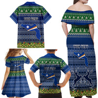 Personalised Marshall Islands Christmas Family Matching Off Shoulder Maxi Dress and Hawaiian Shirt Coat of Arms and Map Beautiful Merry Xmas Snowflake LT03 - Polynesian Pride