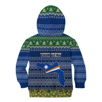 Personalised Marshall Islands Christmas Kid Hoodie Coat of Arms and Map Beautiful Merry Xmas Snowflake LT03 - Polynesian Pride
