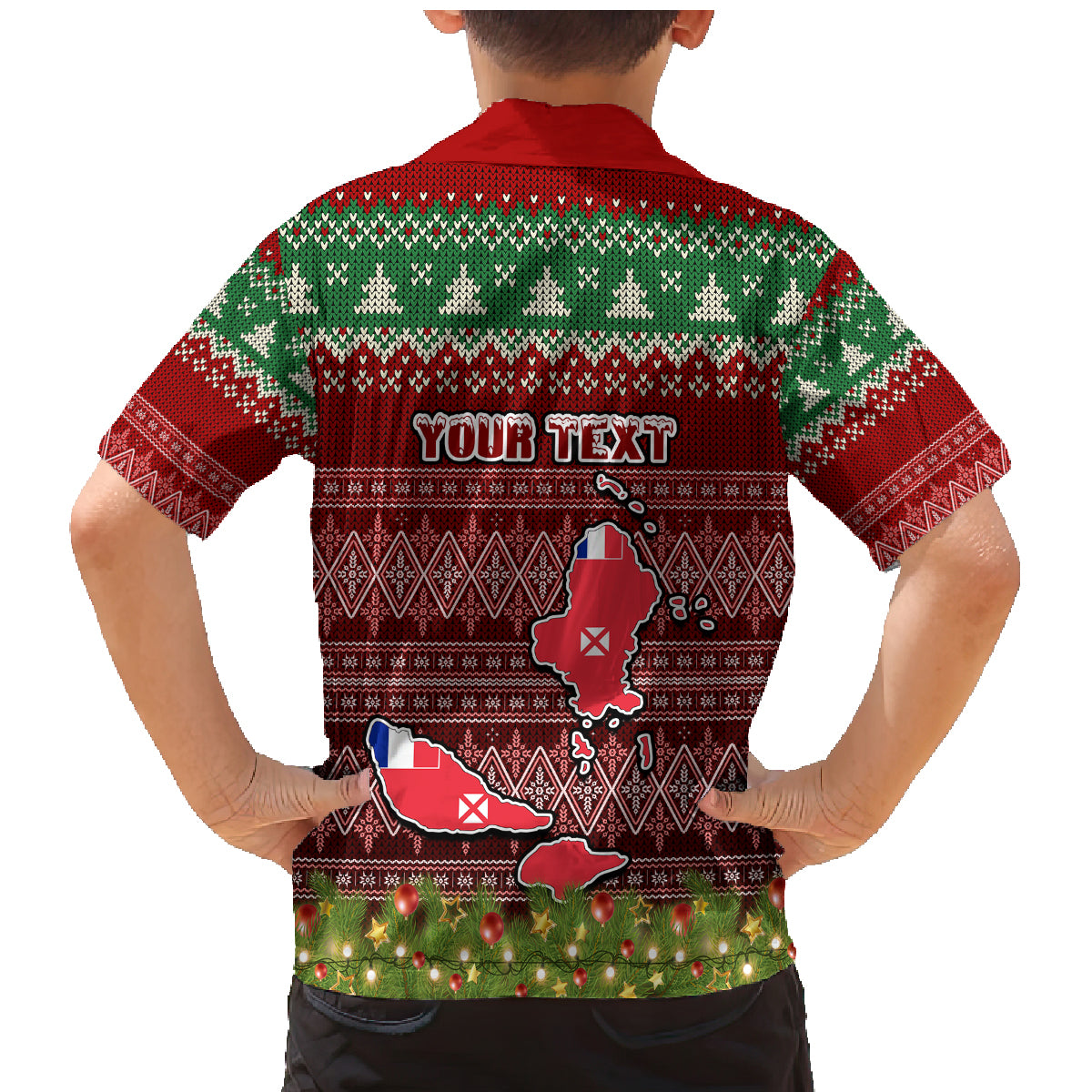 Personalised Wallis and Futuna Christmas Family Matching Mermaid Dress and Hawaiian Shirt Coat of Arms and Map Beautiful Merry Xmas Snowflake LT03 - Polynesian Pride