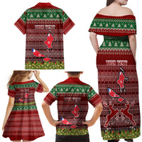 Personalised Wallis and Futuna Christmas Family Matching Off Shoulder Long Sleeve Dress and Hawaiian Shirt Coat of Arms and Map Beautiful Merry Xmas Snowflake LT03 - Polynesian Pride