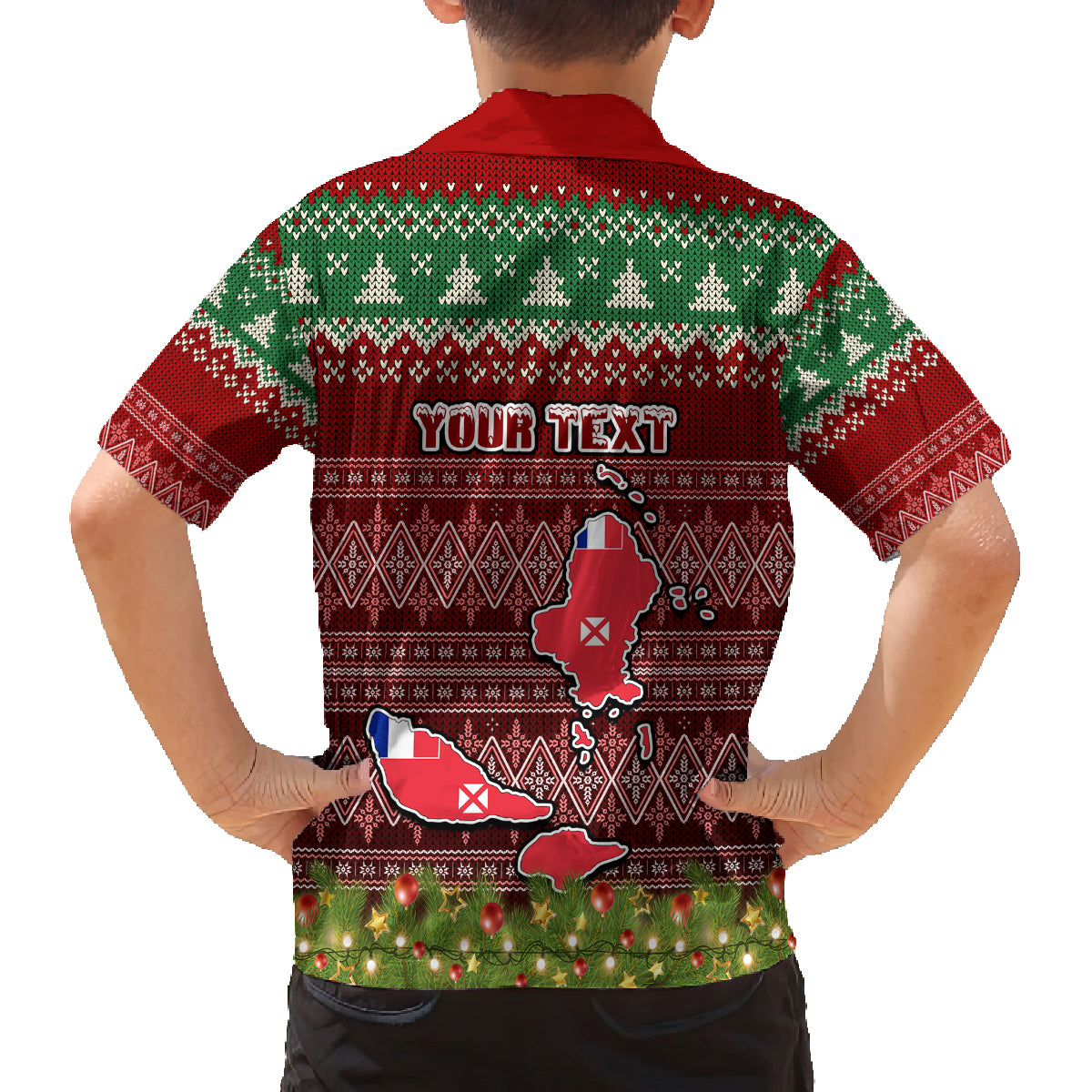 Personalised Wallis and Futuna Christmas Family Matching Off Shoulder Maxi Dress and Hawaiian Shirt Coat of Arms and Map Beautiful Merry Xmas Snowflake LT03 - Polynesian Pride