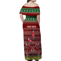 Personalised Wallis and Futuna Christmas Family Matching Off Shoulder Maxi Dress and Hawaiian Shirt Coat of Arms and Map Beautiful Merry Xmas Snowflake LT03 - Polynesian Pride