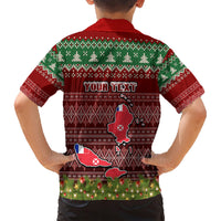 Personalised Wallis and Futuna Christmas Family Matching Short Sleeve Bodycon Dress and Hawaiian Shirt Coat of Arms and Map Beautiful Merry Xmas Snowflake LT03 - Polynesian Pride
