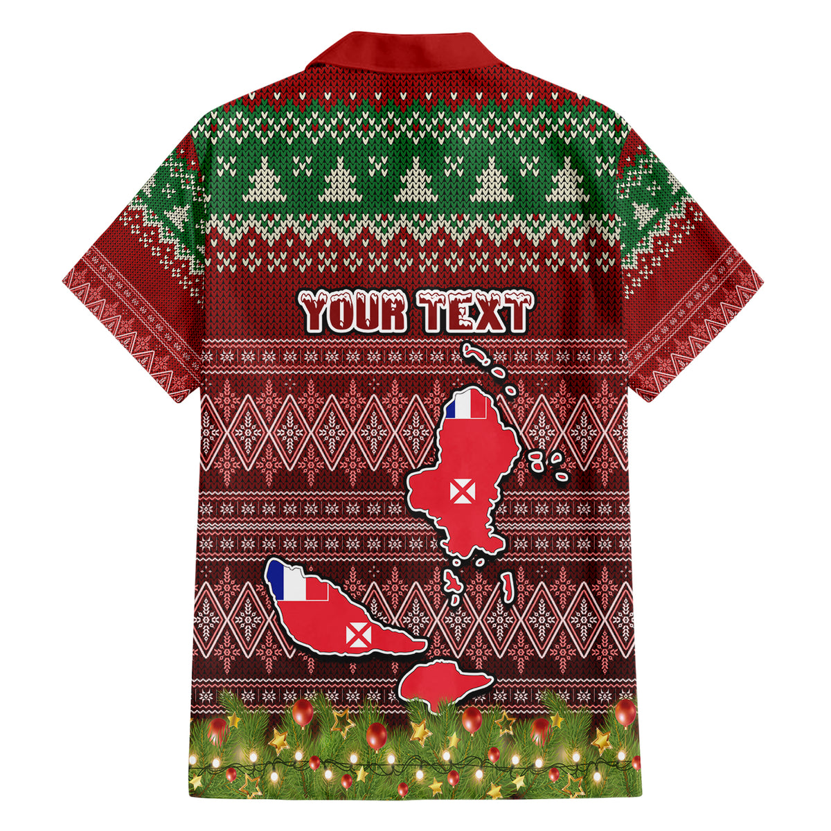 Personalised Wallis and Futuna Christmas Family Matching Short Sleeve Bodycon Dress and Hawaiian Shirt Coat of Arms and Map Beautiful Merry Xmas Snowflake LT03 - Polynesian Pride