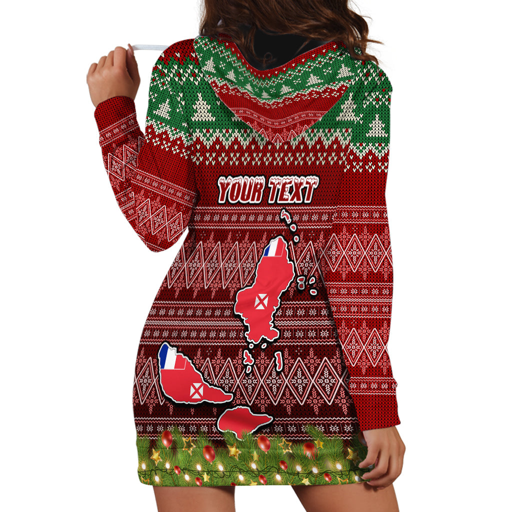 Personalised Wallis and Futuna Christmas Hoodie Dress Coat of Arms and Map Beautiful Merry Xmas Snowflake LT03 - Polynesian Pride