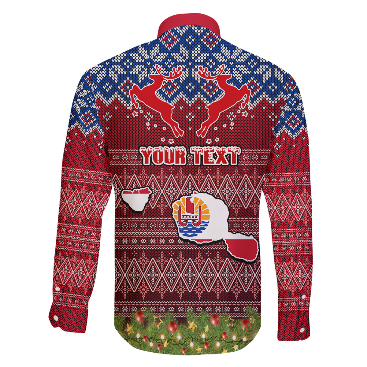 Personalised French Polynesia Christmas Family Matching Mermaid Dress and Hawaiian Shirt Coat of Arms and Map Beautiful Merry Xmas Snowflake LT03 - Polynesian Pride