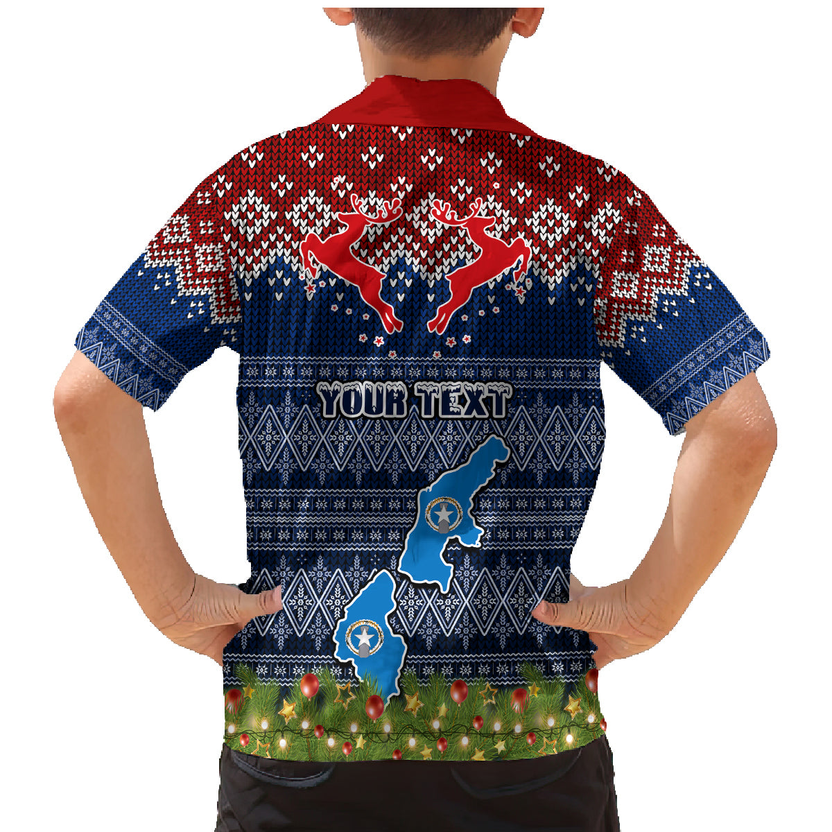 Personalised Northern Mariana Islands Christmas Family Matching Mermaid Dress and Hawaiian Shirt Coat of Arms and Map Beautiful Merry Xmas Snowflake LT03 - Polynesian Pride
