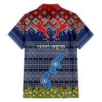 Personalised Northern Mariana Islands Christmas Family Matching Off Shoulder Long Sleeve Dress and Hawaiian Shirt Coat of Arms and Map Beautiful Merry Xmas Snowflake LT03 - Polynesian Pride