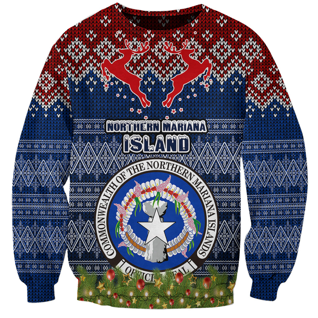 personalised-northern-mariana-islands-christmas-sweatshirt-coat-of-arms-and-map-beautiful-merry-xmas-snowflake