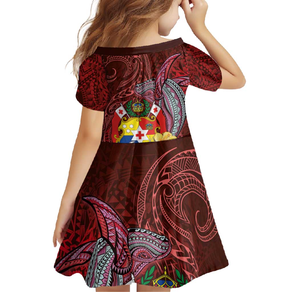 Tonga Humpback Whale Family Matching Mermaid Dress and Hawaiian Shirt National Seal with Hibiscus and Polynesian Tattoo LT03 - Polynesian Pride