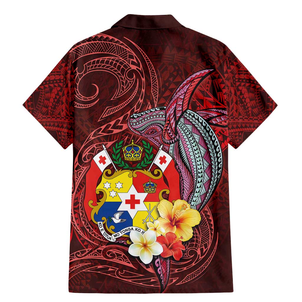 Tonga Humpback Whale Family Matching Mermaid Dress and Hawaiian Shirt National Seal with Hibiscus and Polynesian Tattoo LT03 - Polynesian Pride