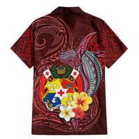 Tonga Humpback Whale Family Matching Mermaid Dress and Hawaiian Shirt National Seal with Hibiscus and Polynesian Tattoo LT03 - Polynesian Pride