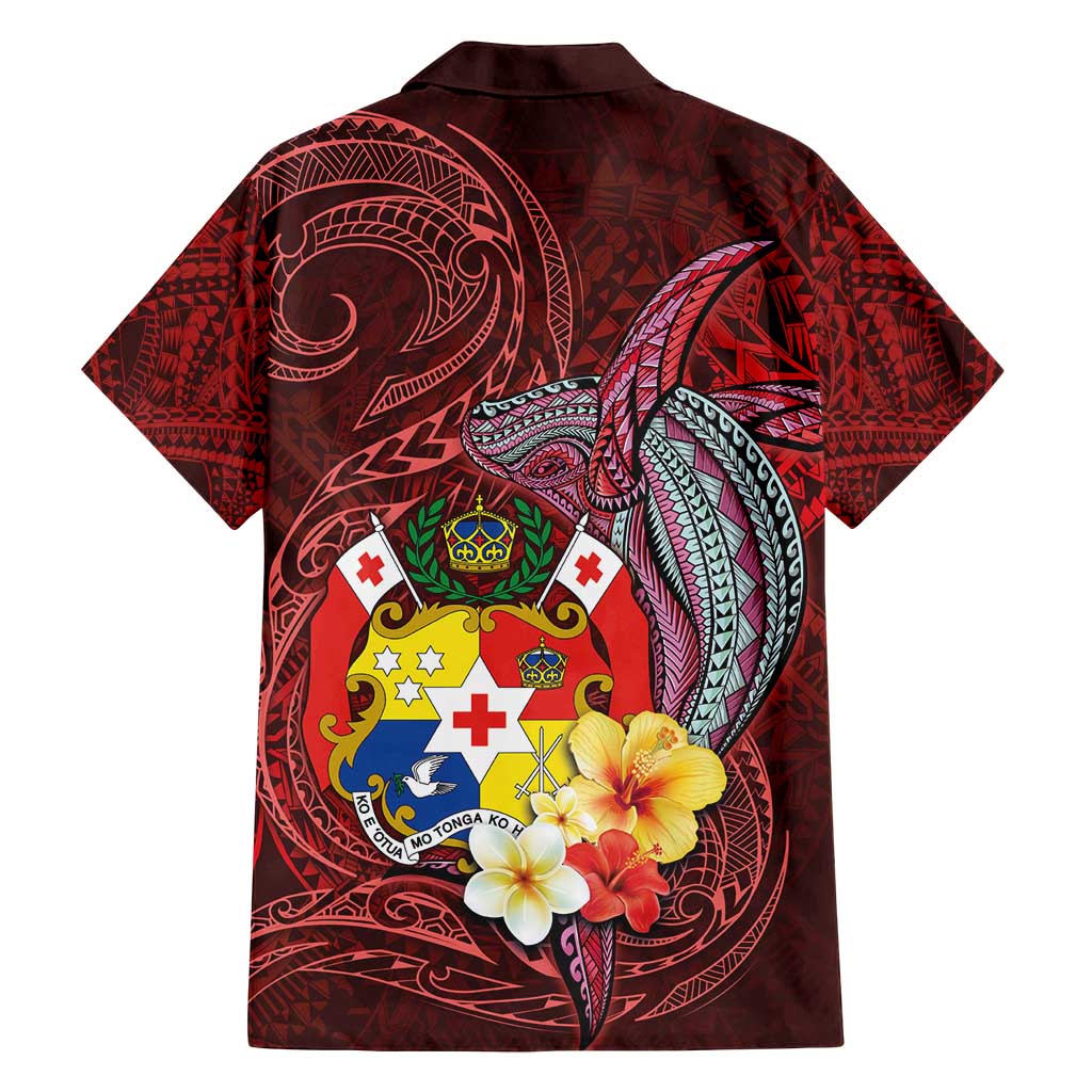Tonga Humpback Whale Family Matching Summer Maxi Dress and Hawaiian Shirt National Seal with Hibiscus and Polynesian Tattoo LT03 - Polynesian Pride