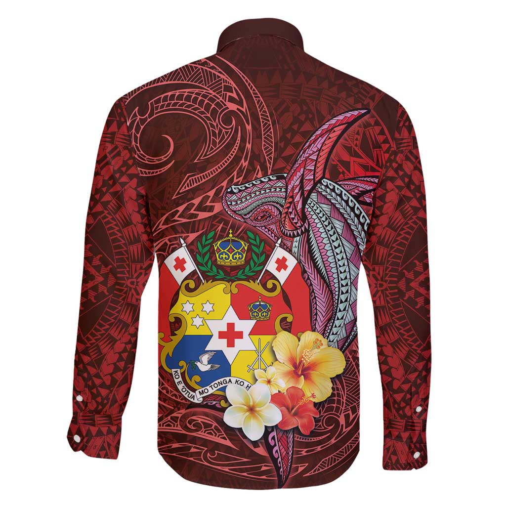 Tonga Humpback Whale Family Matching Tank Maxi Dress and Hawaiian Shirt National Seal with Hibiscus and Polynesian Tattoo LT03 - Polynesian Pride