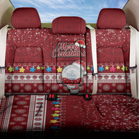Palau Christmas Back Car Seat Cover Snowman and Palau Coat of Arms Maori Tribal Xmas Style LT03 One Size Red - Polynesian Pride
