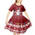 Palau Christmas Kid Short Sleeve Dress Snowman and Palau Coat of Arms Maori Tribal Xmas Style LT03 - Polynesian Pride